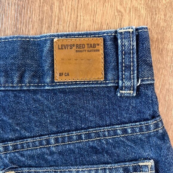 Levi's Denim Heart Pocket Jean Shorts Red Tab Sz 6X - Picture 3 of 8